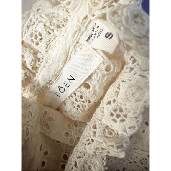 Doen Floryn Blouse - Lace Trim Broderie Anglaise Shirt - Size S - Picture 8 of 10